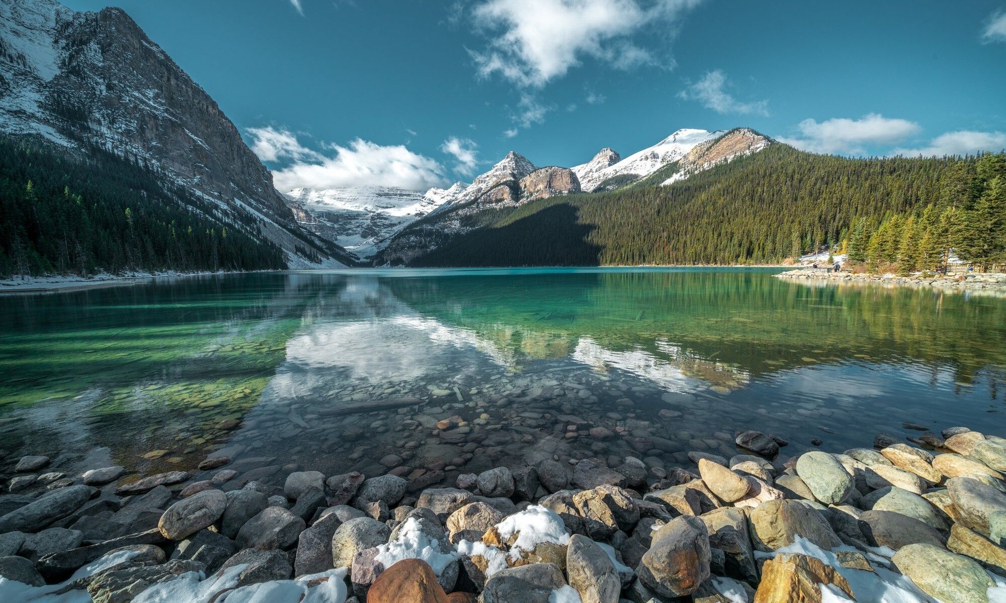 Naturlandschaft Wasser Berge